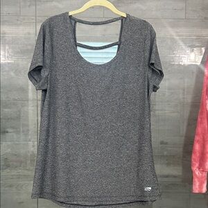 Marika Gray Short-Sleeve Cutout Tee